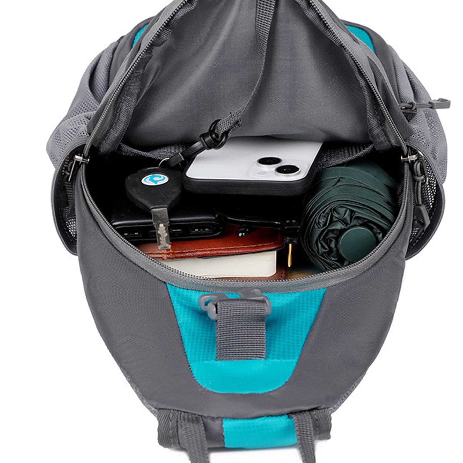 Anti-Theft Travel Sling Bag for Men - Lightweight Crossbody Shoulder Backpack with Earphone Hole & Water Bottle Holder - Perfect for Running, Hiking, Gym & Daily Commute