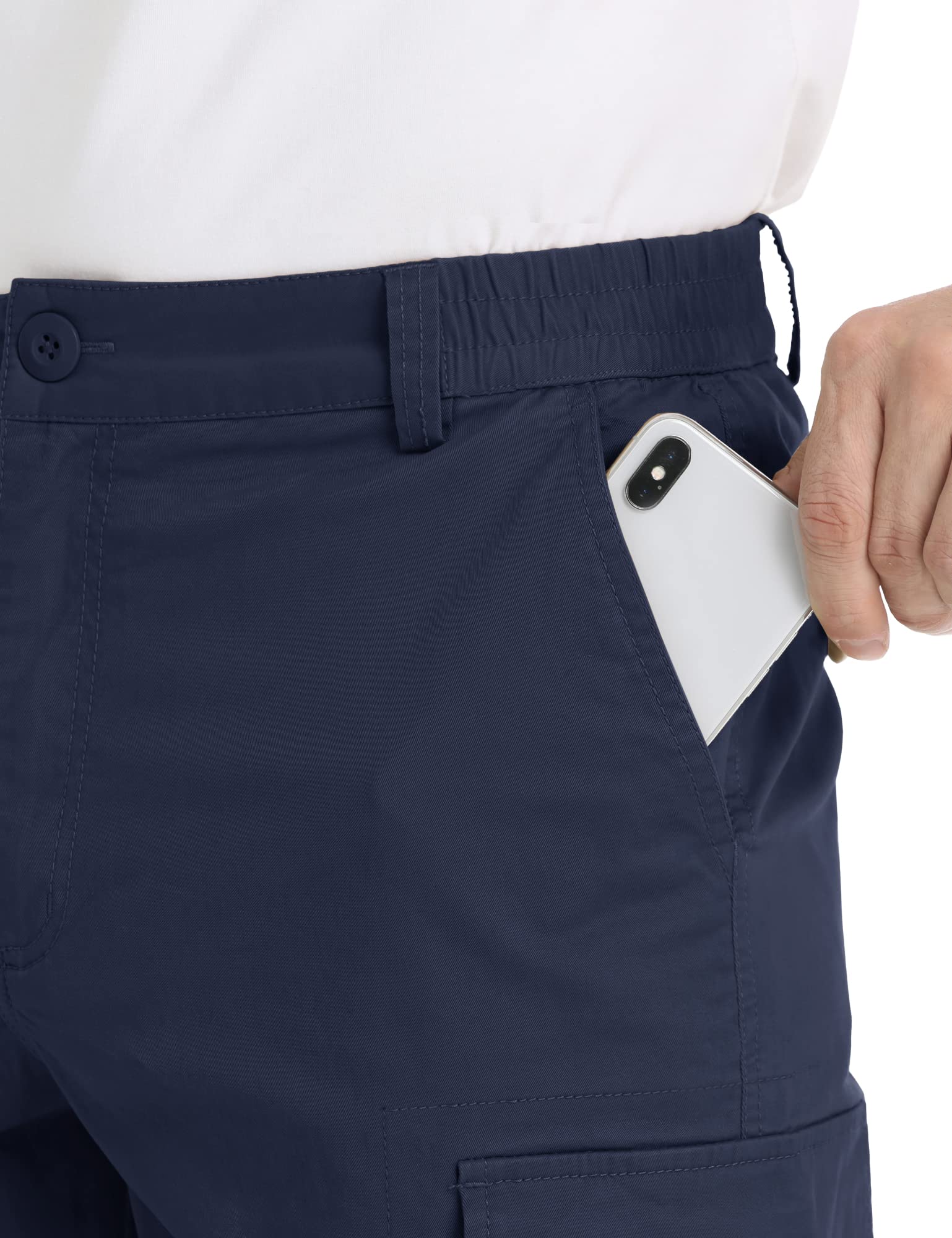 MAGCOMSEN Men's Cargo Shorts with 6 Pockets - Stretch Twill Fabric, Above Knee Length, Casual & Work Shorts for Outdoor Activities, Hiking, and Everyday Wear
