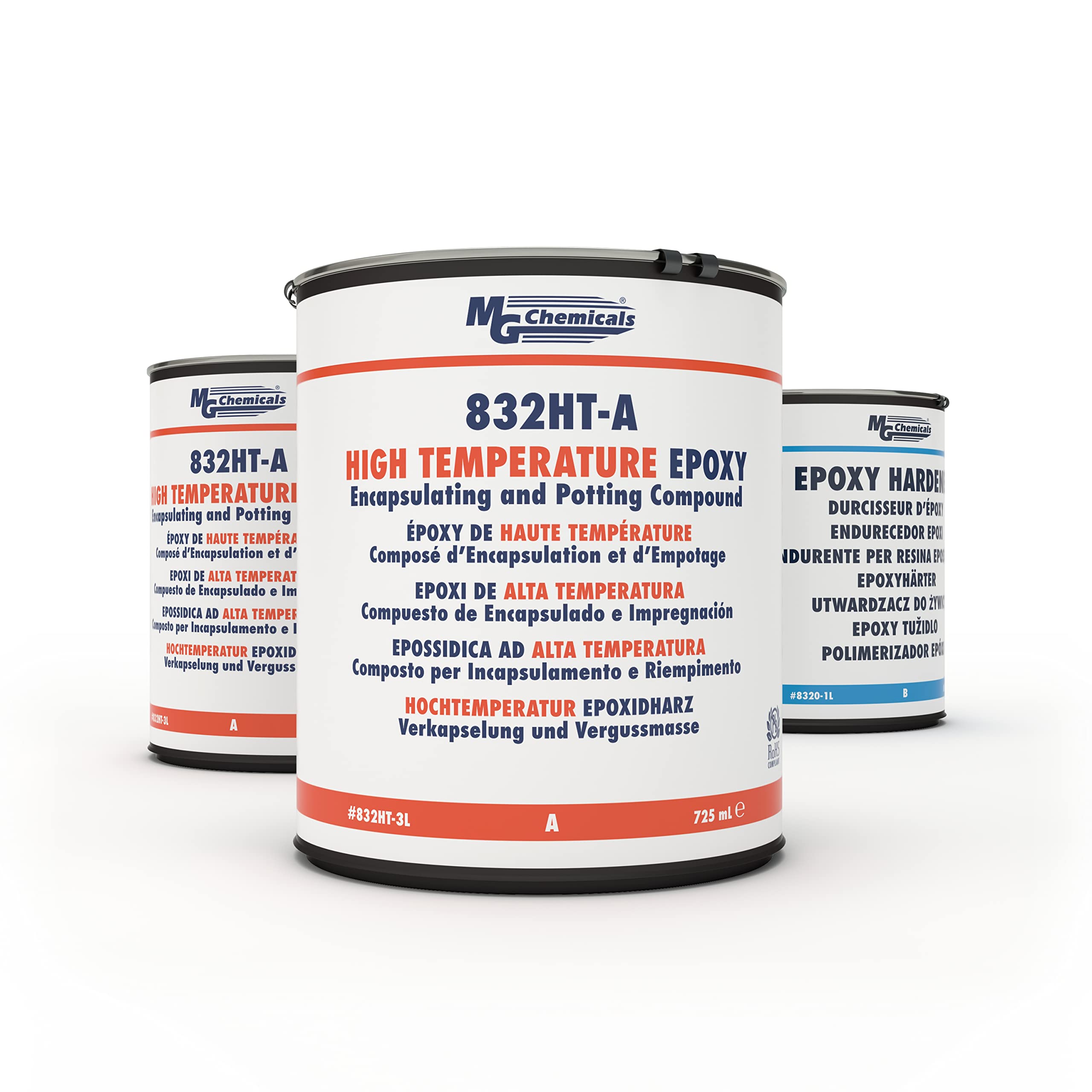 MG Chemicals 832HT High-Temperature Black Epoxy Encapsulant - 78 fl oz 2-Part Potting Compound Kit for Electronics Protection | Ideal for Circuit Boards, Sensors & Harsh Environments
