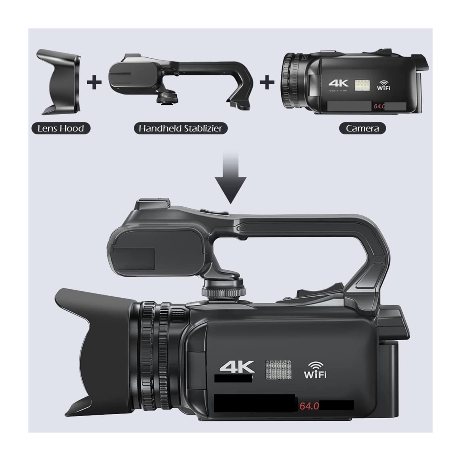 AUBEST 4K 60FPS Digital Video Camera Camcorder with Rotating Touch Screen, 18X Zoom & 64MP for Vlogging, YouTube Live Streaming, Travel Recording (Includes 128GB SD Card & External MIC Light) - Perfect for Content Creators, Travel Vlogs, and Home Videos