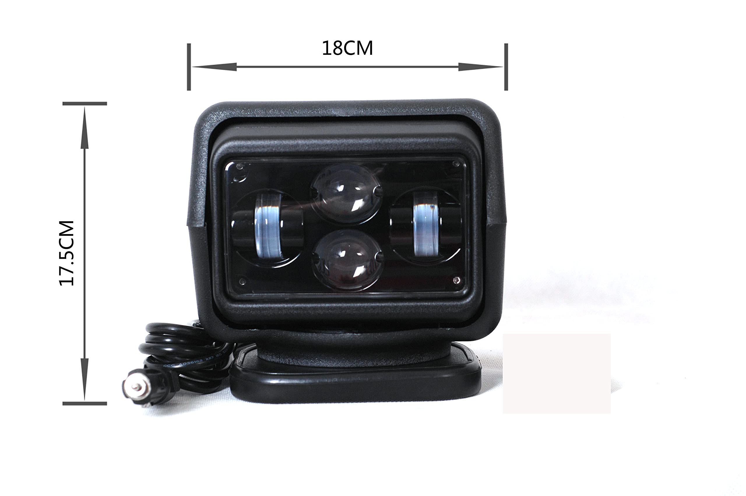 7 Inch 60W 360° Rotating LED Work Light with Remote Control - 9-32V Waterproof Flood Light for Offroad, SUV, ATV, 4WD Truck & Boat - Perfect for Driving, Fog Lights & Emergency Lighting