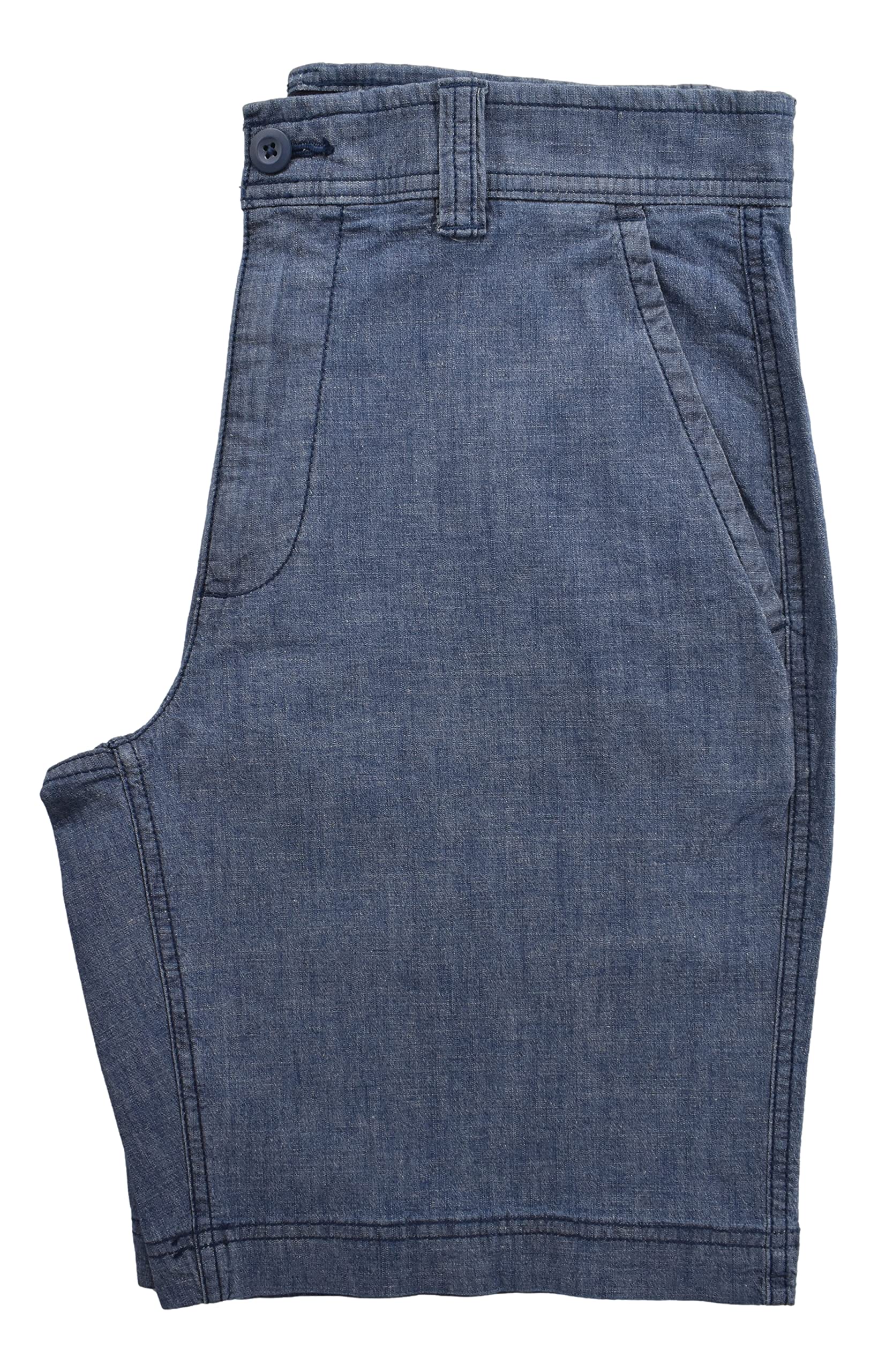 St. John's Bay Men's Chino Shorts - Light Wash Chambray Casual Shorts for Summer | Comfortable & Stylish for Outdoor Activities, Beach, and Travel
