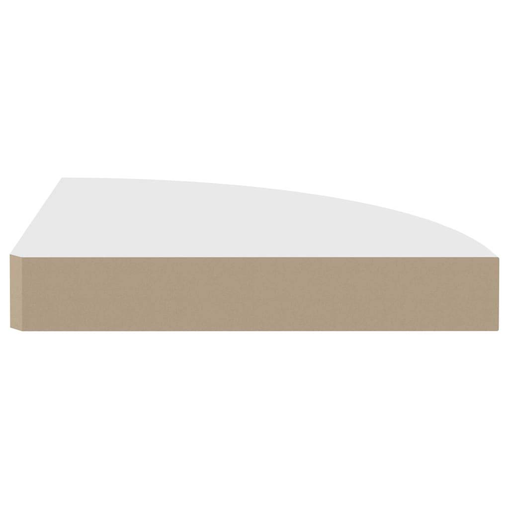 White Floating Corner Shelves Set of 4 - 9.8