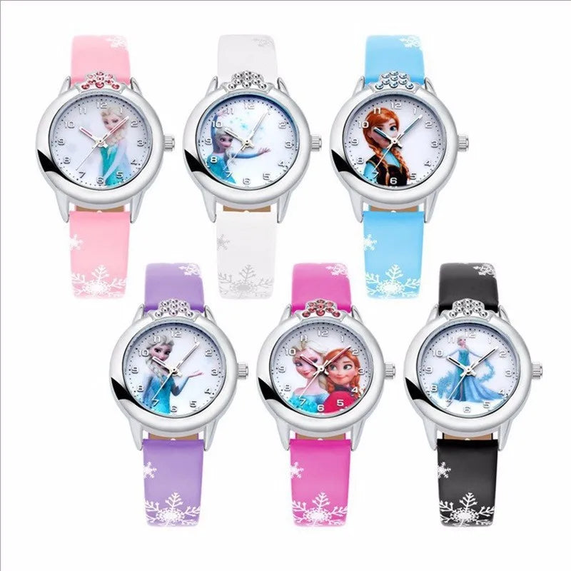 Premium Frozen-Themed Wristwatch for Kids & Collectors - Disney Inspired Elsa Anna Watch - Perfect for Birthday Gifts, Cosplay & Movie Fans (Blue/White)