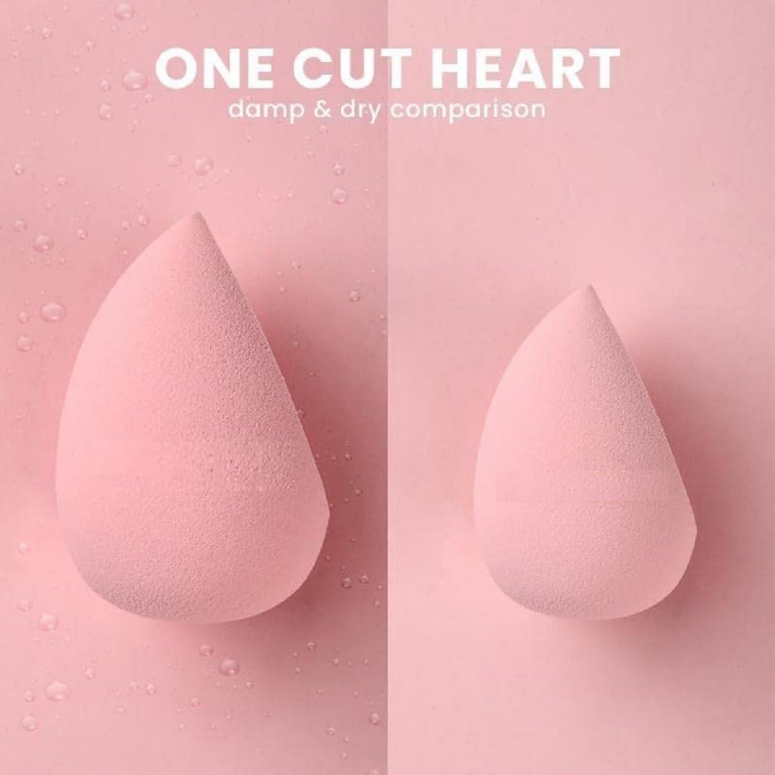 Beautiflame Heart Shaped Makeup Sponge Set - Soft Blending Beauty Sponge for Foundation, Concealer & Powder - Perfect for Flawless Makeup Application at Home or On-The-Go