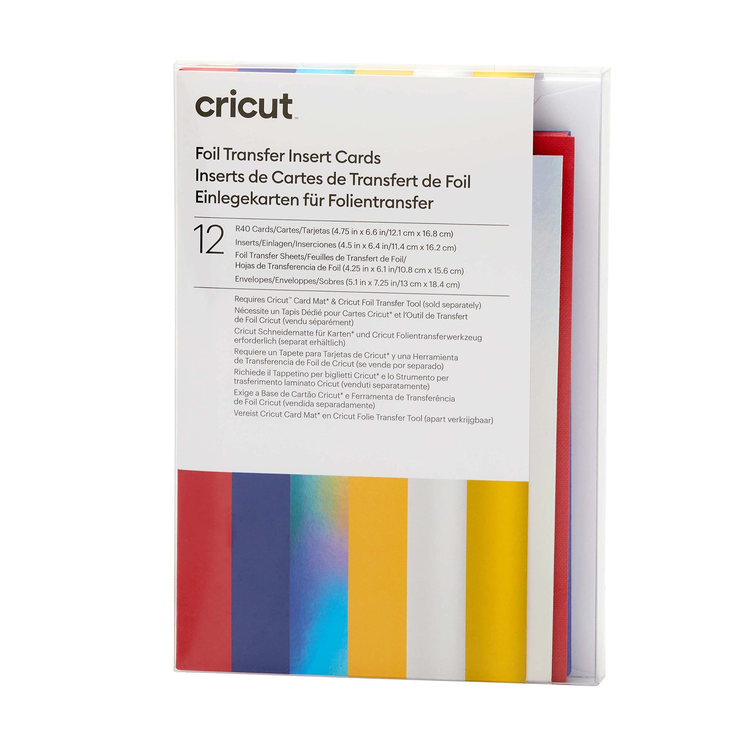 Cricut Foil Transfer Insert Cards R40 - Easy Release Foil for DIY Greeting Cards | Birthday, Thank You, Celebration Cards | Compatible with Cricut Joy, Maker & Explore Machines | 12-Pack Sampler for Crafting & Scrapbooking