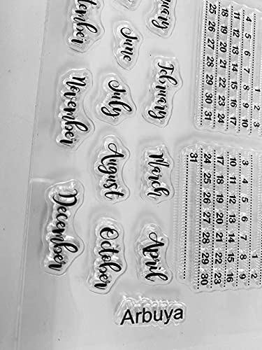 Arbuya 2025 Clear Stamps Set for Bullet Journaling - Calendar, Scheduler, Organizer, Task & To-Do List Planner Stamps | Perfect for DIY Crafts, Journal Decoration & Productivity Planning