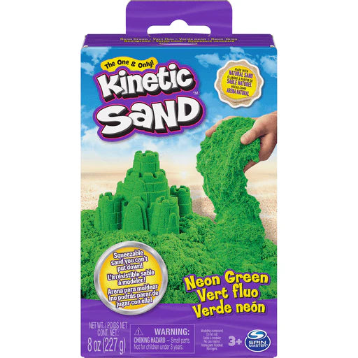 Kinetic Sand 8oz Play Sand for Kids - Moldable Sensory Toy in Green | Perfect for Stress Relief, Creative Play & Sensory Bins