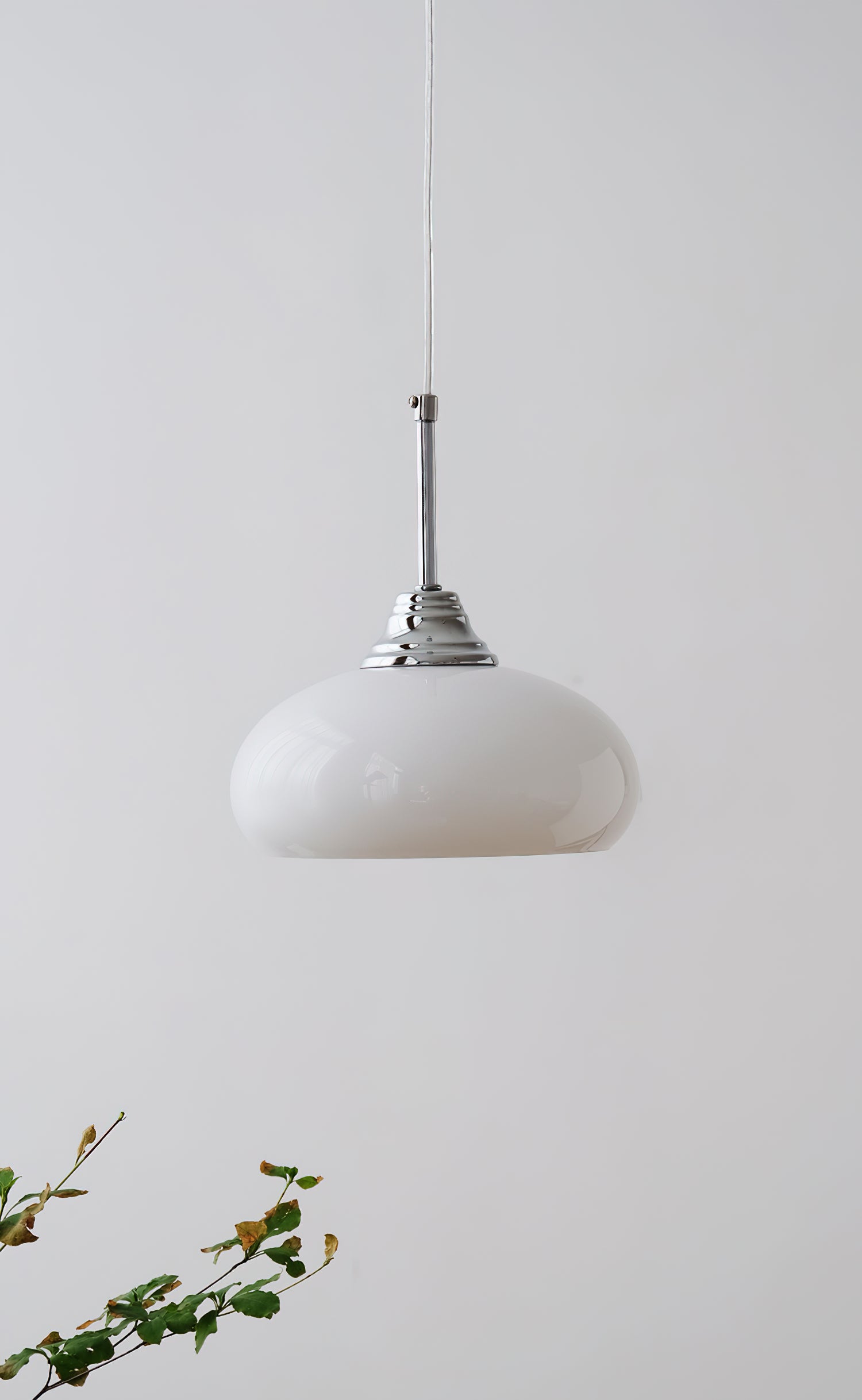 Modern Cream Glass Pendant Light - Elegant Hanging Chandelier for Kitchen Island, Dining Room & Bedroom Lighting - Dimmable LED Ceiling Fixture with Frosted Shade