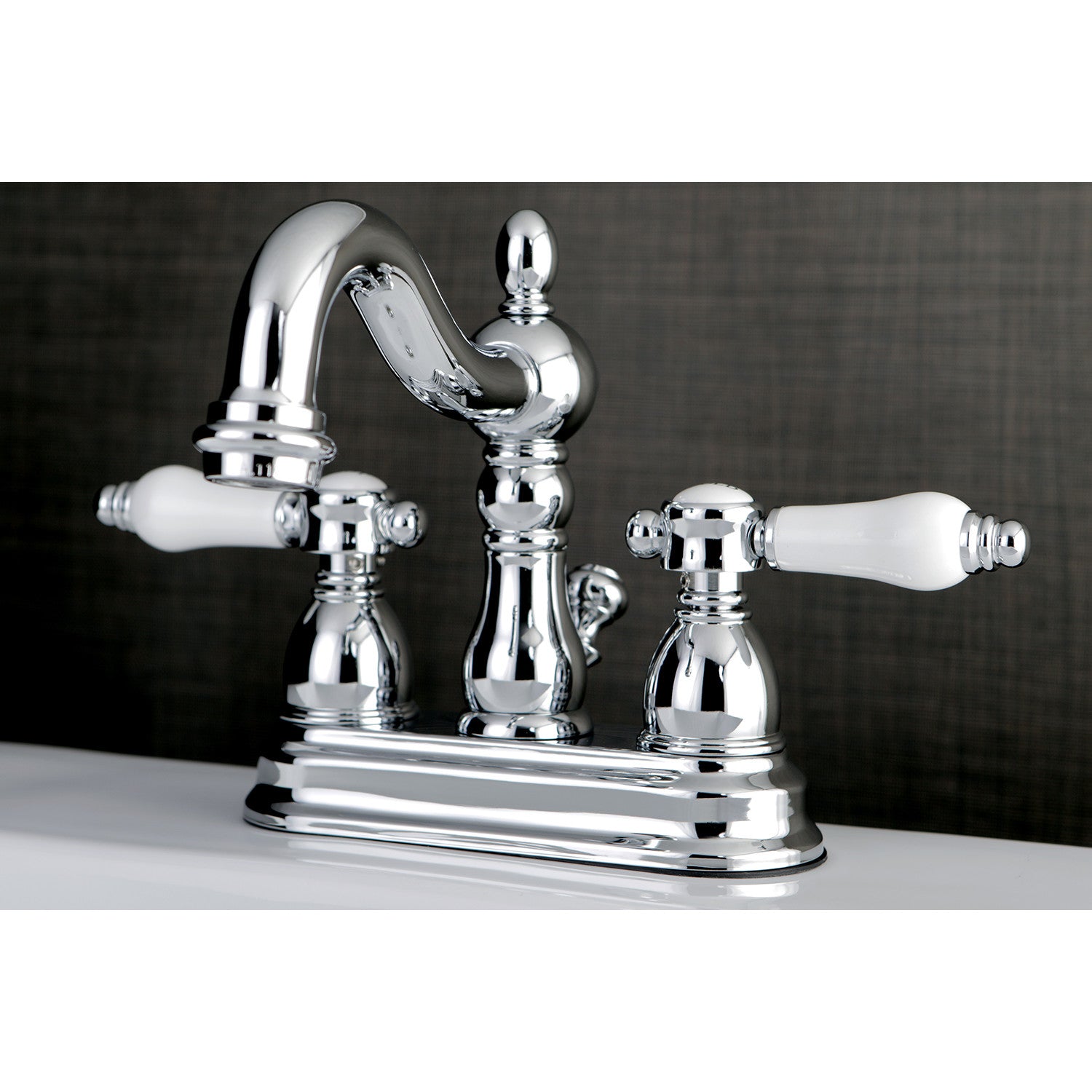 Bel Air KB1601BPL 4 Inch Centerset Bathroom Faucet - Double Handle Deck Mount with Pop Up Drain - Polished Chrome Finish - Perfect for Bathroom Vanity Sink and Powder Room Renovation