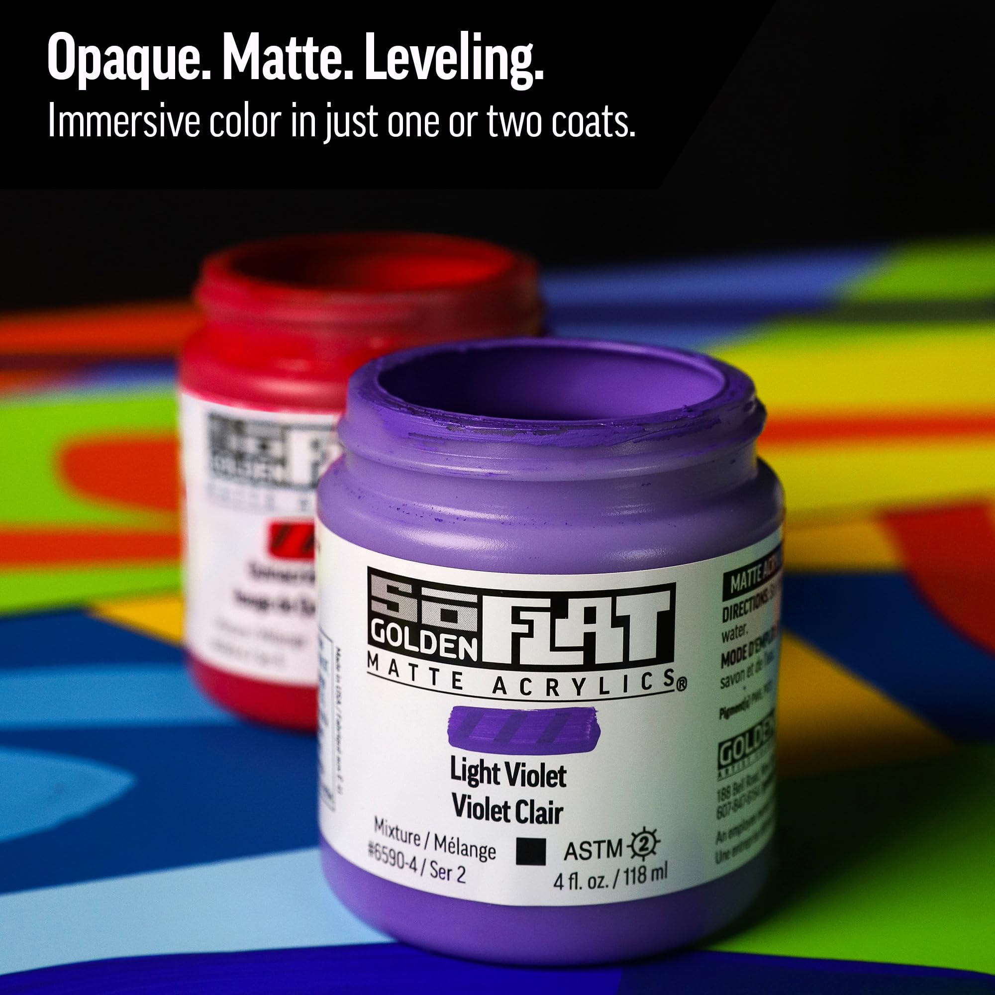 GOLDEN SoFlat Matte Acrylic Paint - Bismuth Vanadate Yellow, 16 fl oz Jar, Professional Semi-Opaque Acrylics for Artists | Perfect for Canvas Painting, Murals & DIY Crafts