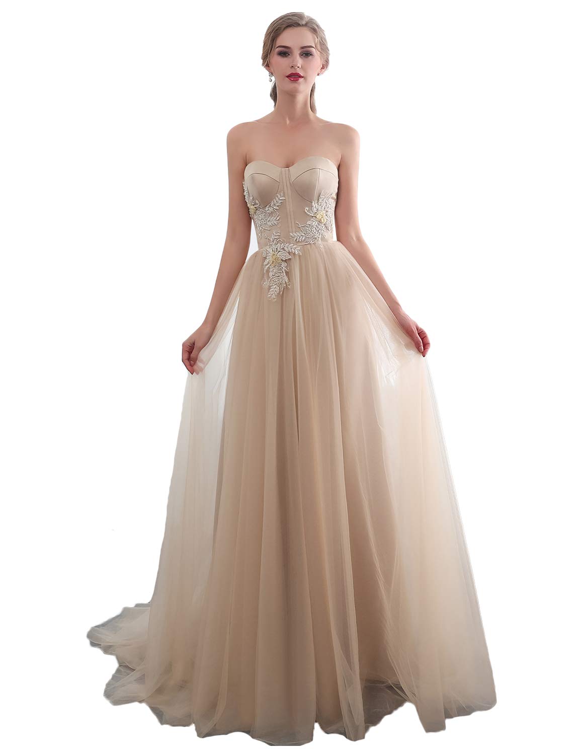 Clearbridal Women's Sexy Long Prom Dresses Sweetheart Neckline Evening Gowns - Perfect for Homecoming, Wedding Guest & Formal Events