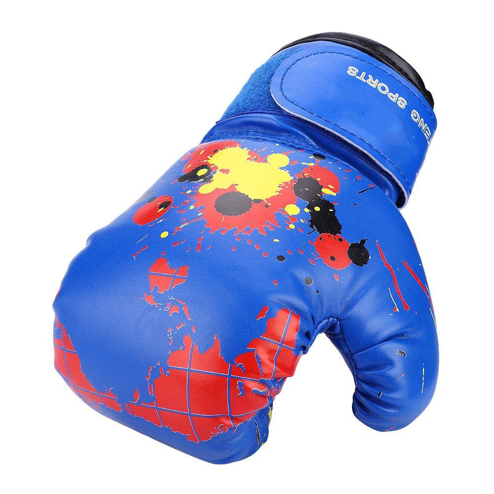 Kids Boxing Gloves for Ages 2-11 | Cartoon MMA Training Gloves PU Leather Sparring Gloves (Blue) - Perfect for Boxing Classes, Home Training & Martial Arts Practice