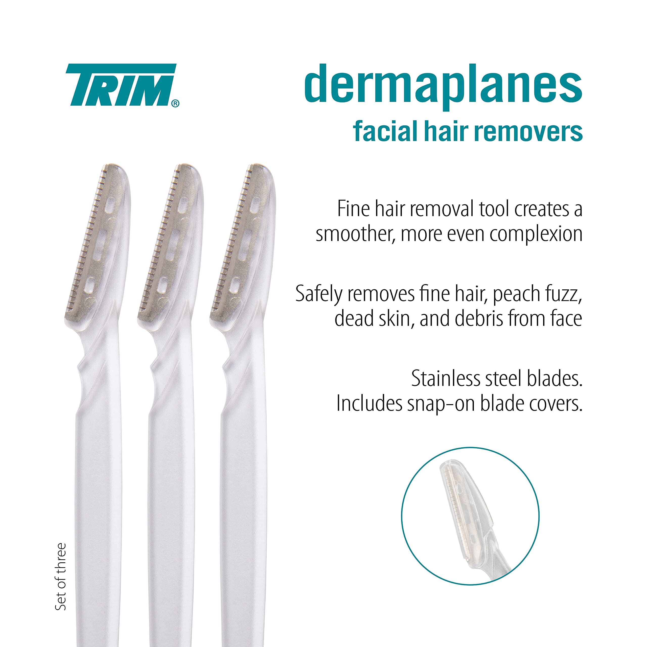 TRIM Facial Hair Grooming Kit - 3 Pack Dermaplane Razors, Beard Scissors & Comb for Men - Precise Mustache & Beard Trimming Tools - Perfect for Home Grooming, Travel & Quick Touch-Ups