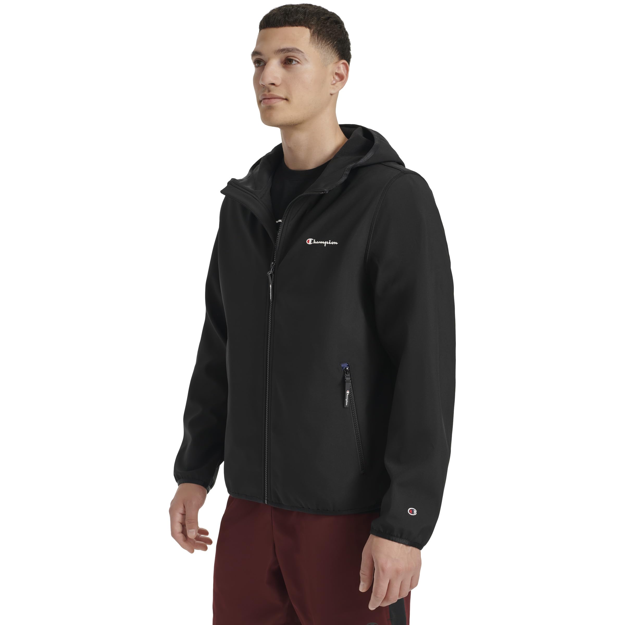 Champion Men's Lightweight Active Soft Shell Jacket with Hood - Waterproof Windbreaker for Running, Hiking & Outdoor Sports