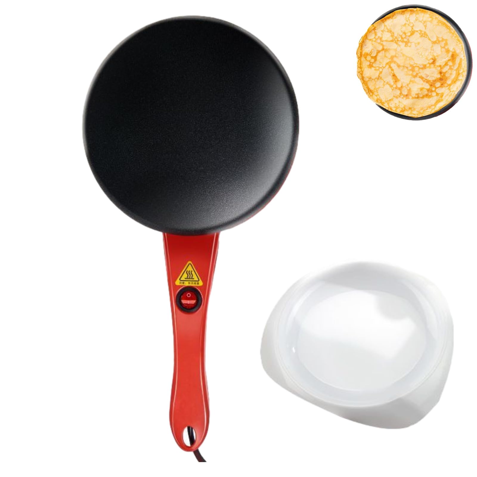 Electric Pancake Maker - Vector Non-Stick Mini Crepe Maker with Stir Stick for Quick & Easy Breakfast, Brunch, or Dessert - Perfect for Home, Office, or Camping Use