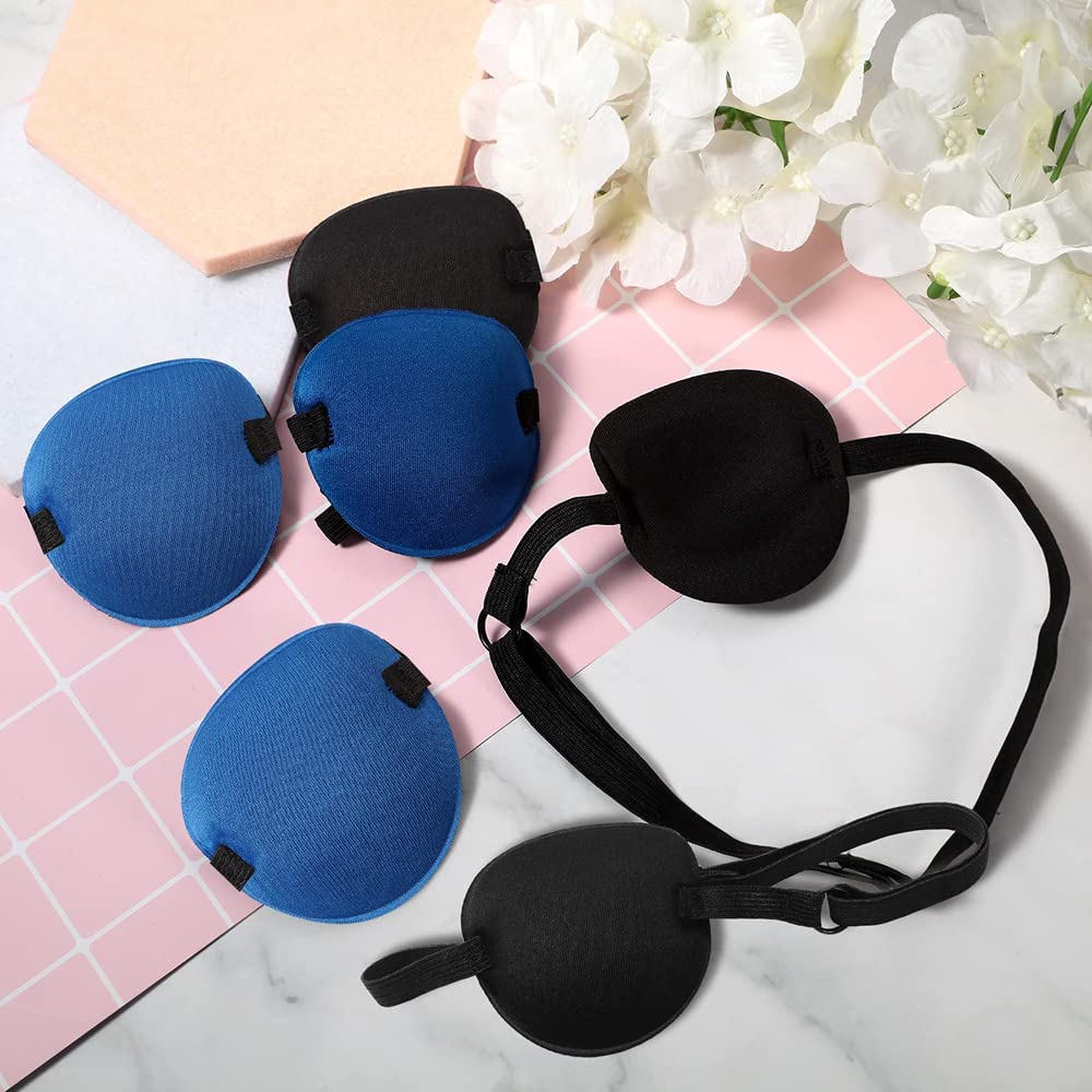**Aston Andia Soft Eye Patch for Kids & Adults - Adjustable Lazy Eye Cover, Pirate Costume Accessory for Halloween & Christmas - Blue (Perfect for Amblyopia Therapy & Pirate Theme Parties)**