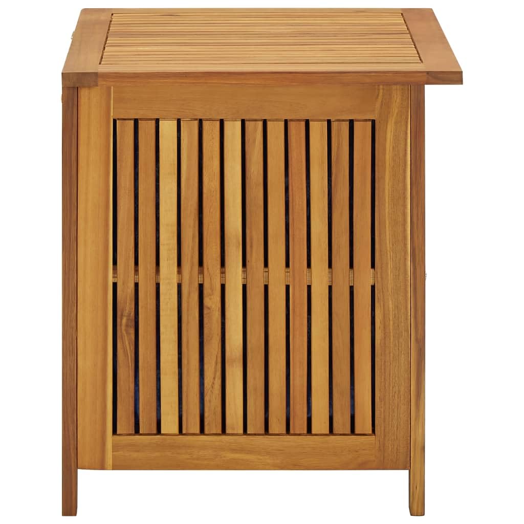 vidaXL Acacia Wood Patio Storage Box with Water-Resistant Liner | Oil-Finished Outdoor Garden Organizer for Cushions, Tools & Decor | Weatherproof Deck Box for Backyard, Poolside & Patio Use