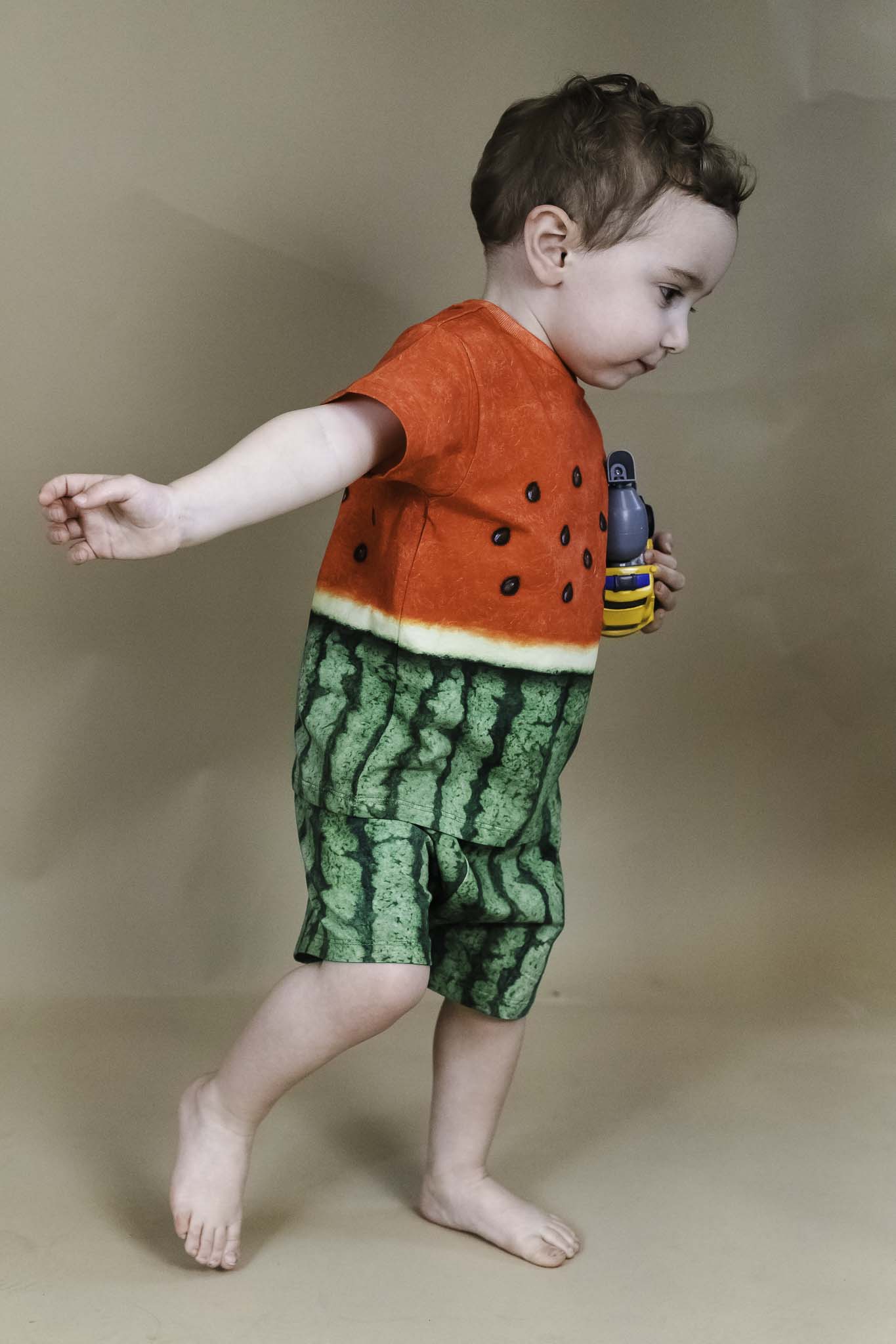 Enzo Be A Melon Graphic T-Shirt for Toddler Boys - Soft Cotton Short Sleeve Tee for Playdates, Daycare & Summer Outfits