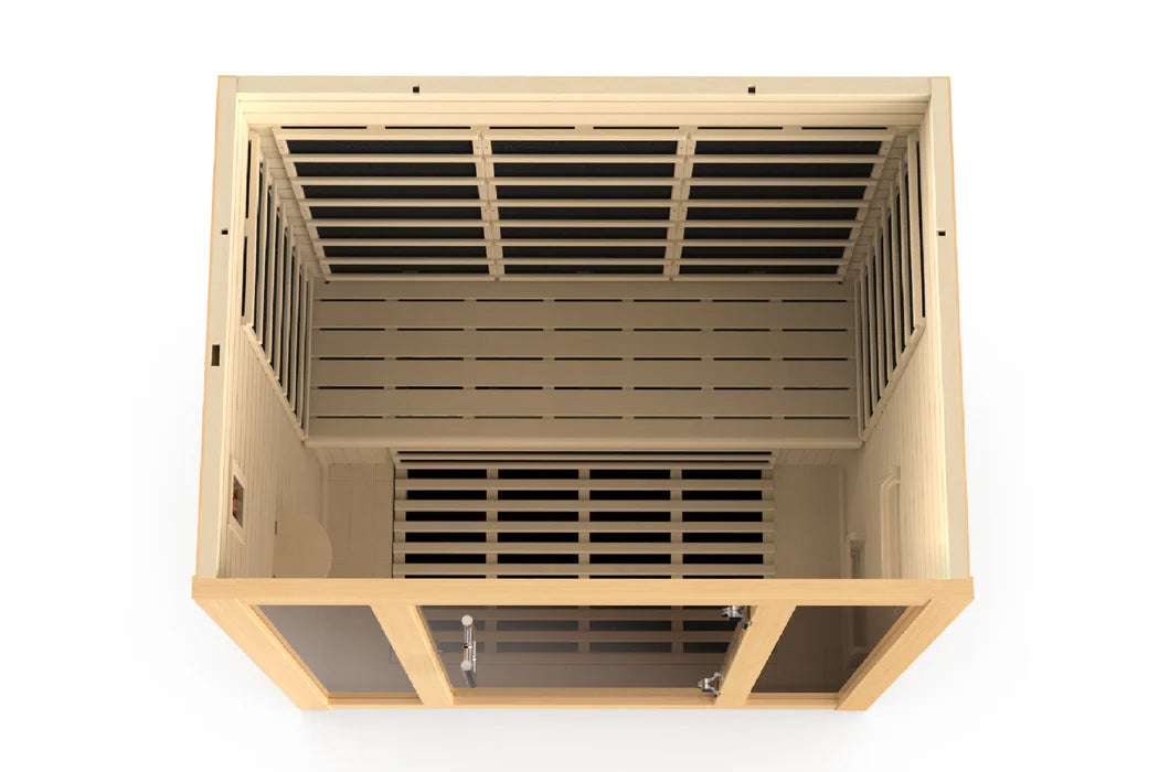 Golden Designs Vila Elite 3-Person FAR Infrared Sauna with Ultra Low EMF - Perfect for Home Spa, Relaxation & Detox Therapy