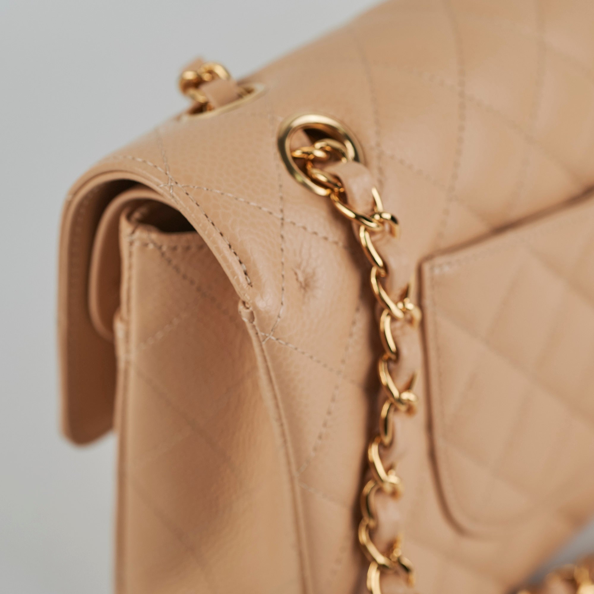 Chanel Medium/Large Double Classic Flap Bag in Beige - Timeless Luxury Handbag for Women | Perfect for Work, Evening Events & Special Occasions