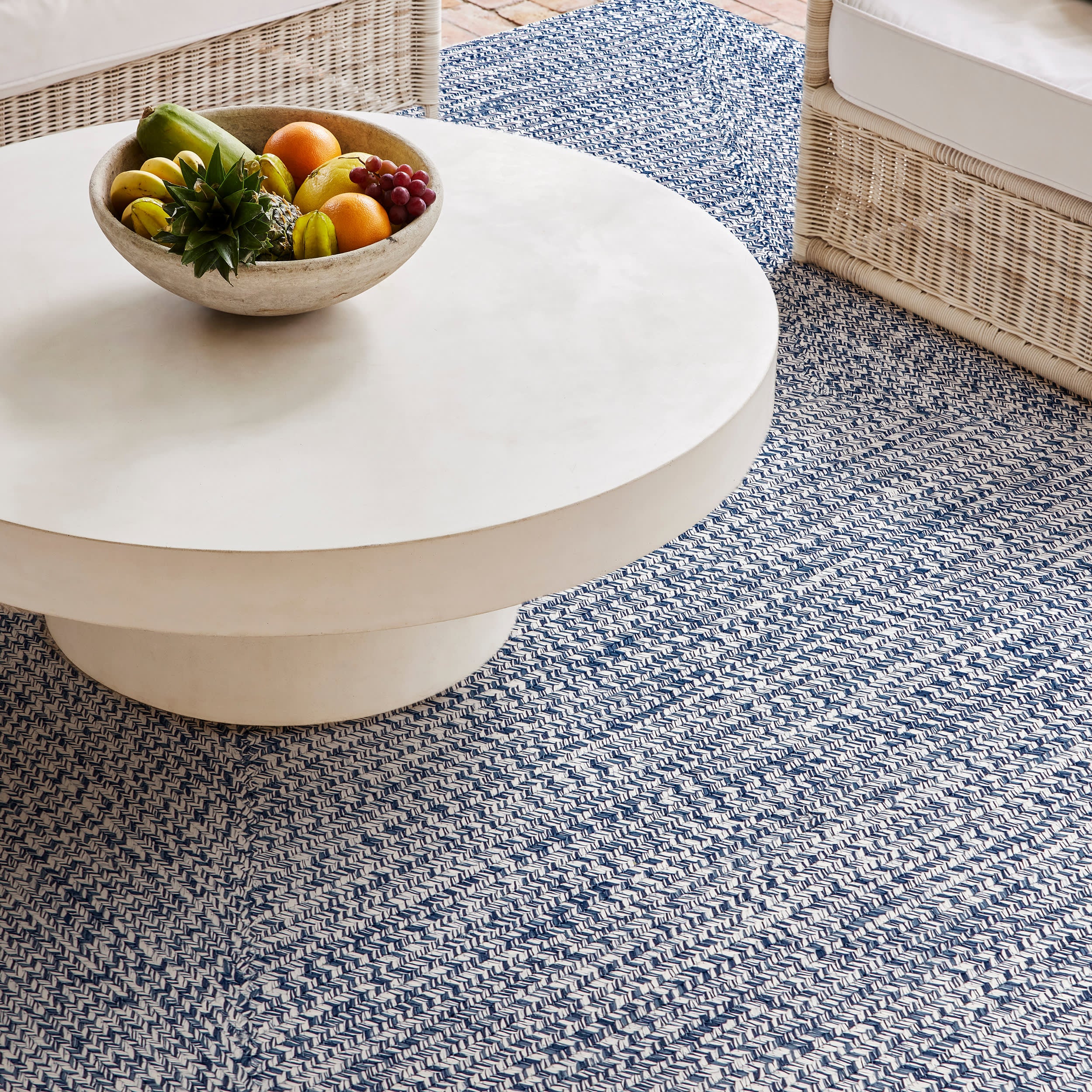 Hand Braided Indoor/Outdoor Rug - Navy Blue - Durable & Stylish for Living Room, Patio, or Bedroom Decor