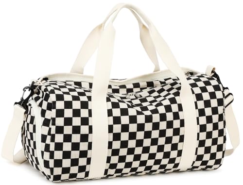 Corduroy Black white check