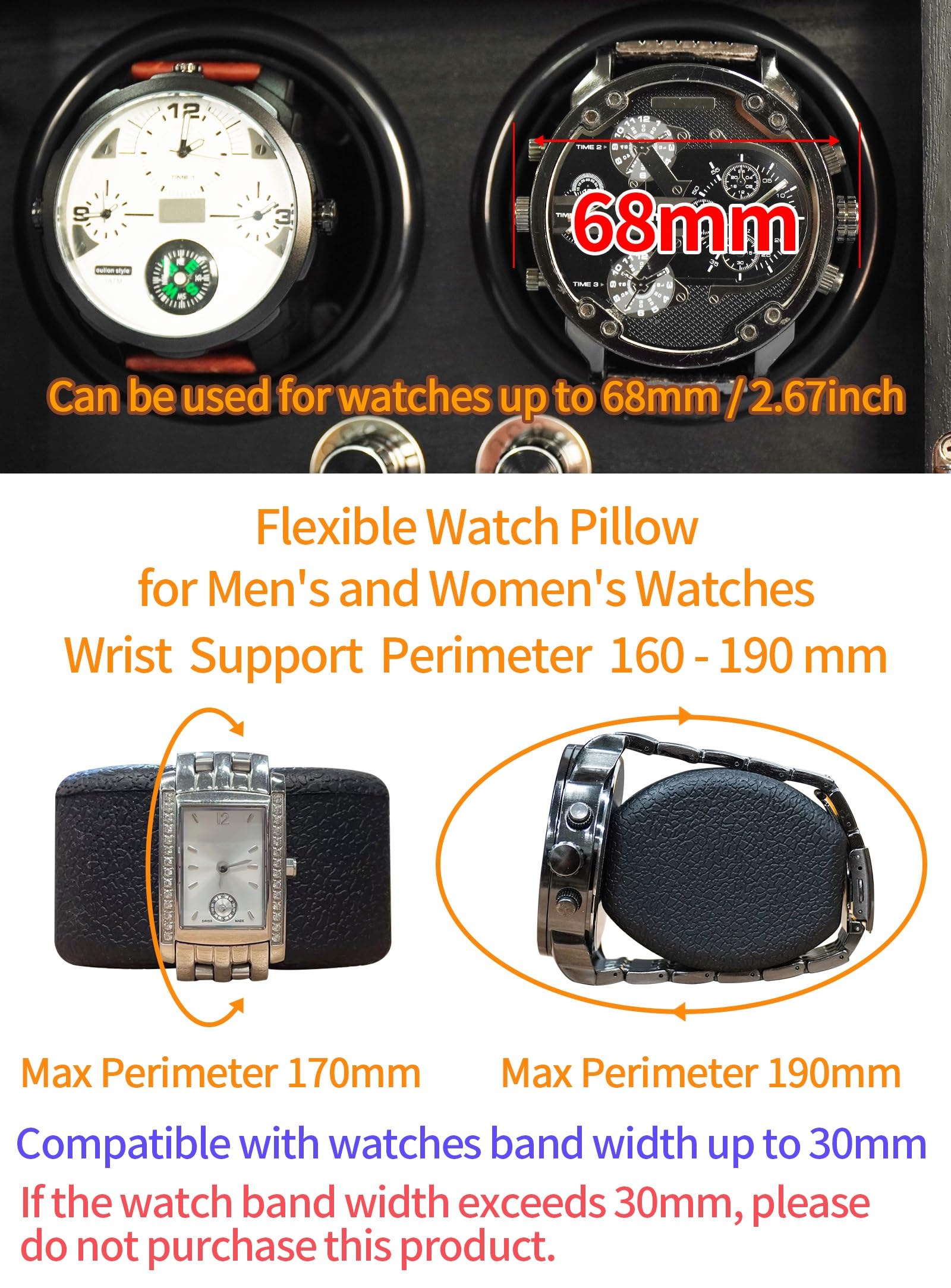 Premium Oryx 4 Automatic Watch Winder - Wooden Rotating Watch Case with 5 Rotation Modes, LED Display & Ultra Quiet Mabuchi Motor - USB Powered Watch Storage Box for Men's Luxury Watches - Perfect for Travel, Office & Home Display