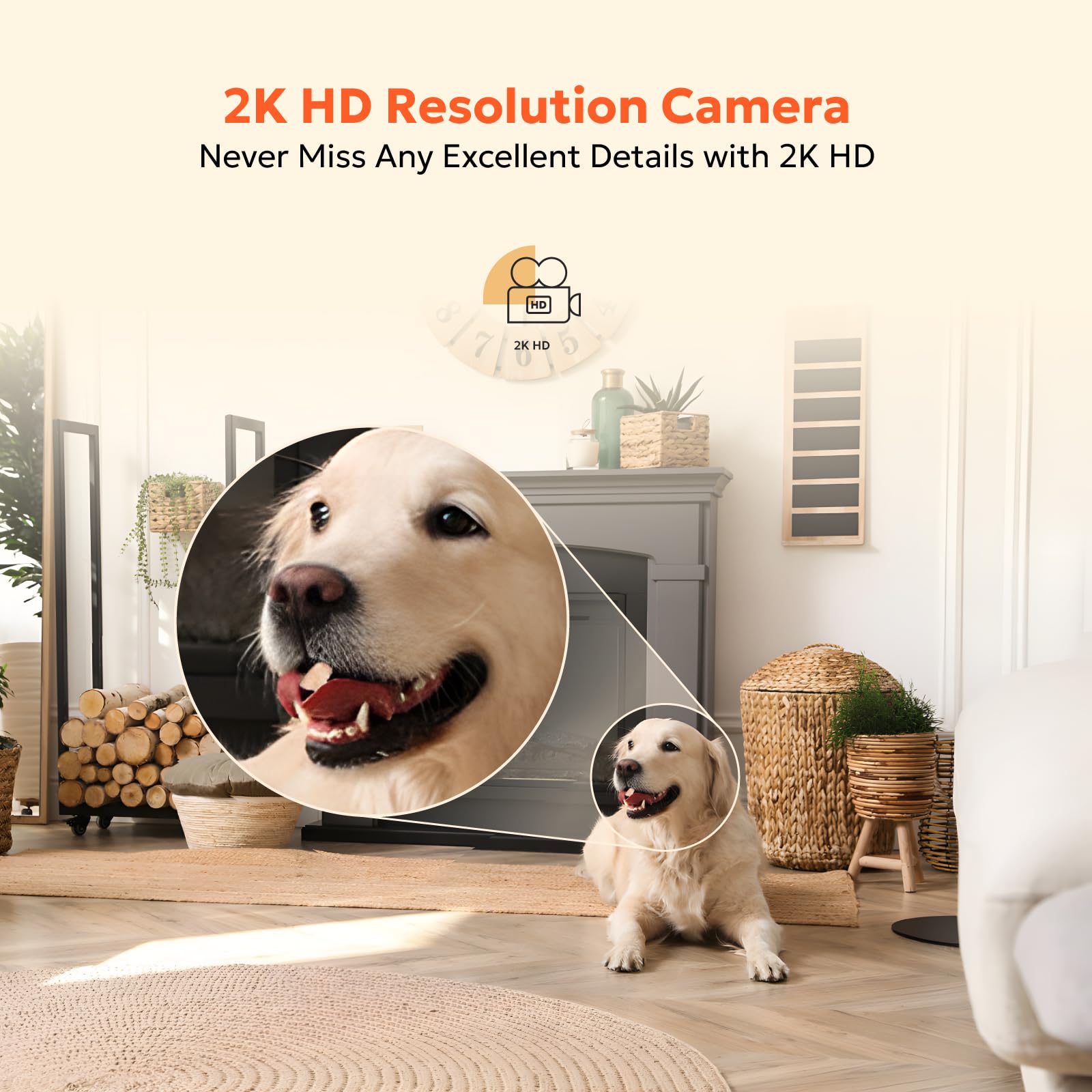 Owltron 2K Indoor Security Camera with Motion Detection, Night Vision & 2-Way Audio - Baby Monitor, Pet Camera & Elder Care - Works with Alexa & App - 2.4GHz WiFi - Perfect for Home, Nursery & Pet Monitoring