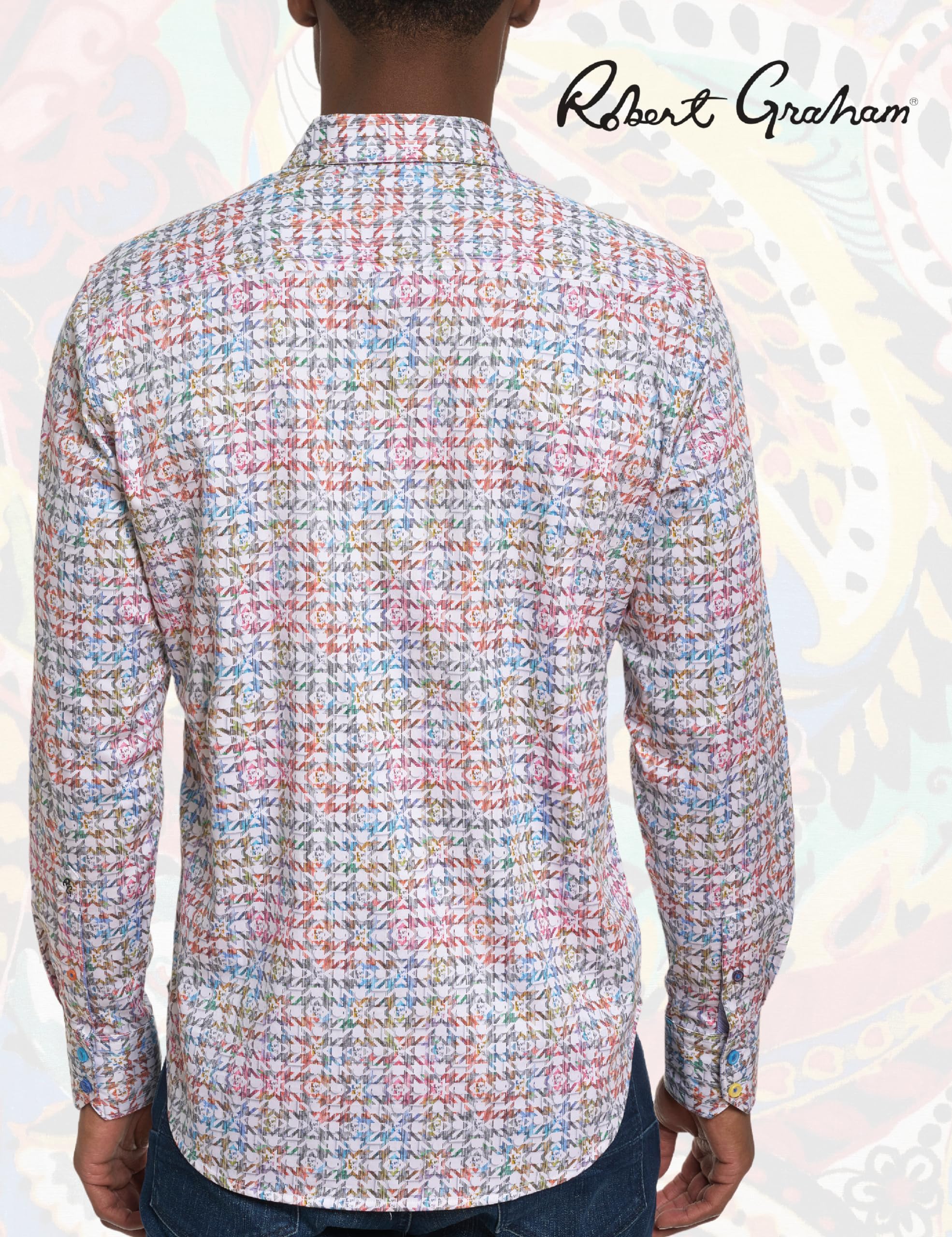 Robert Graham Men's Seven Hills Long-Sleeve Button-Down Casual Dress Shirt - Perfect for Office, Business Meetings & Smart Casual Outfits