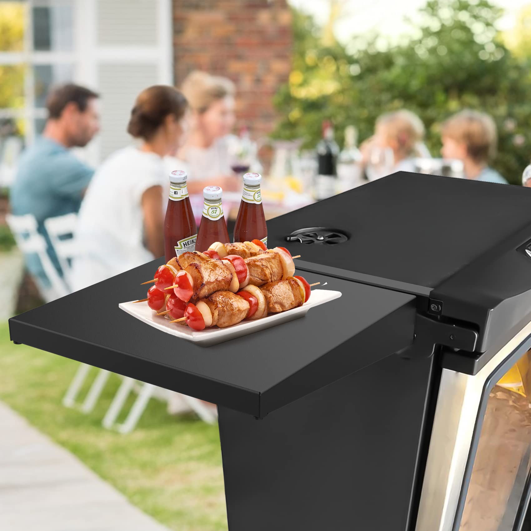 OnlyFire Electric Smoker Side Shelf for Masterbuilt 30'' & 40'' Digital Electric Smokers - Extra Cooking Space Accessory | Perfect for Grilling, Smoking & Outdoor BBQ (Black)