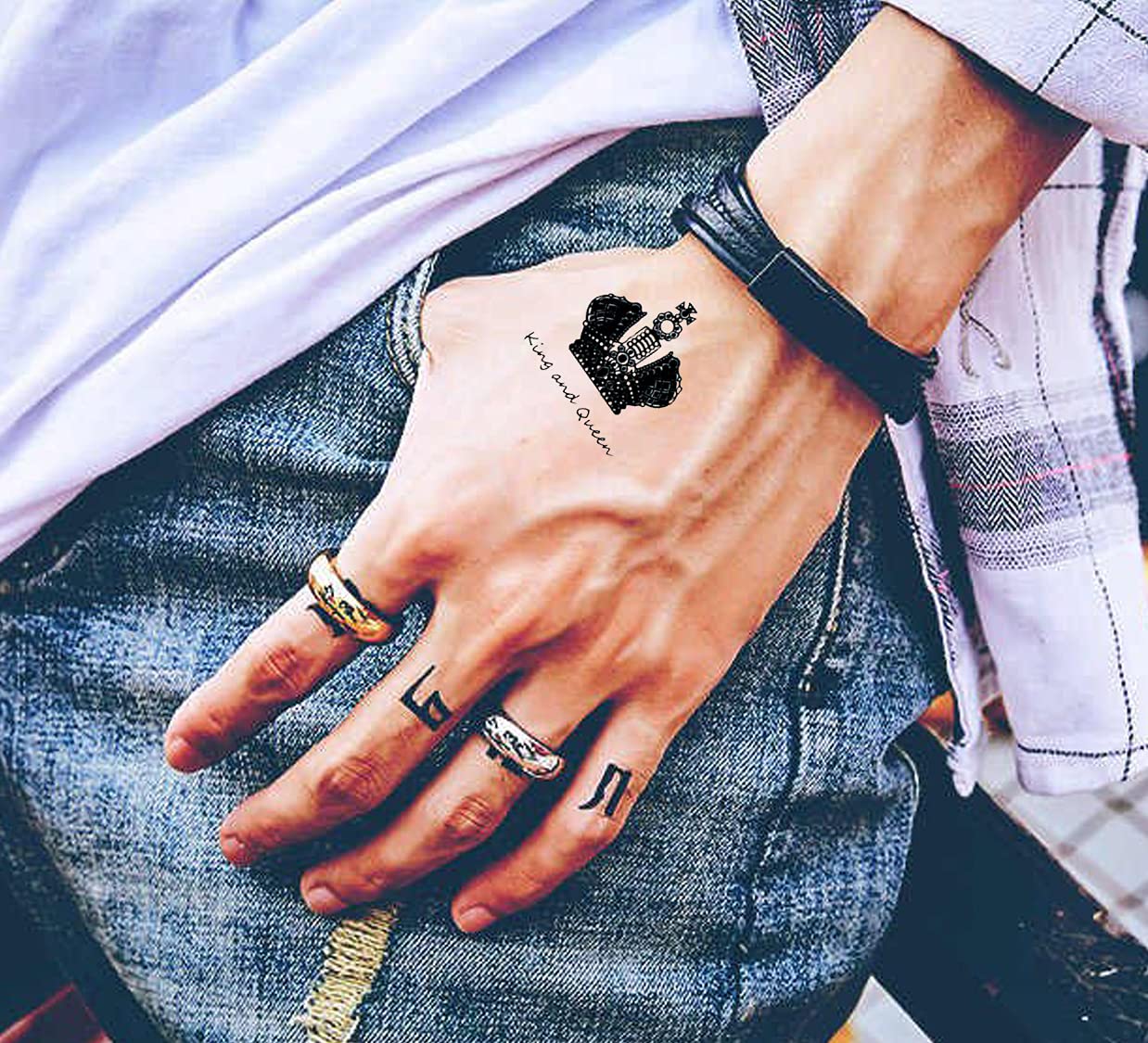 Waterproof Temporary Tattoo Stickers for Men & Women - Realistic 3D Flowers, Butterflies, Stars, Angels, Wolves & Armband Designs (60mmX105mm) | Perfect for Parties, Costumes & Body Art