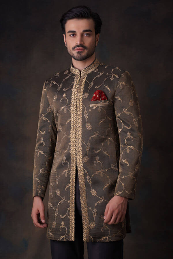 Black and Gold Kundan Zari Resham Embroidered Jacket for Women | Traditional Indian Ethnic Wear | Perfect for Weddings, Festivals & Special Occasions