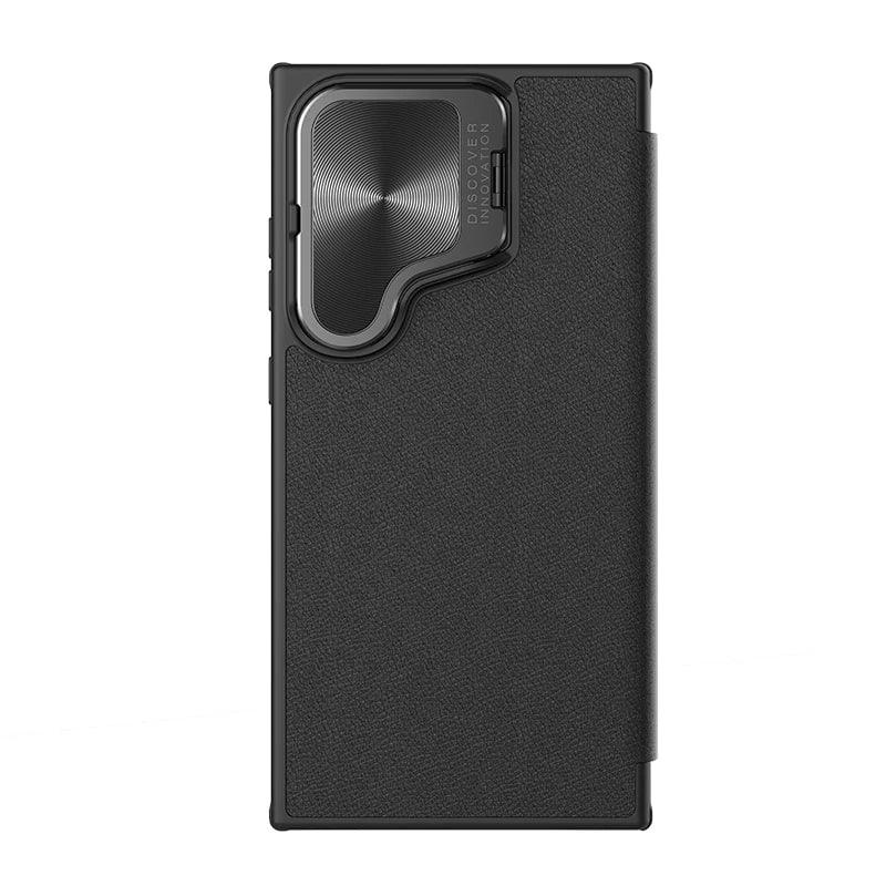 NILLKIN Galaxy S24 Plus Vegan Leather Flip Case with Card Slot - Slim Protective Phone Cover for Samsung S24 Plus | Perfect for Work, Travel & Everyday Use