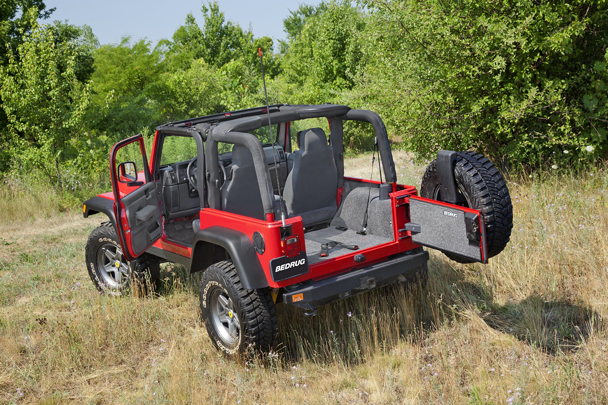 Bedrug Jeep Wrangler TJ/LJ Floor Liners (1997-2006 Models Without Center Console) - 3-Piece Set with Heat Shields in Gray | Durable All-Weather Protection for Off-Road Adventures & Daily Commuting