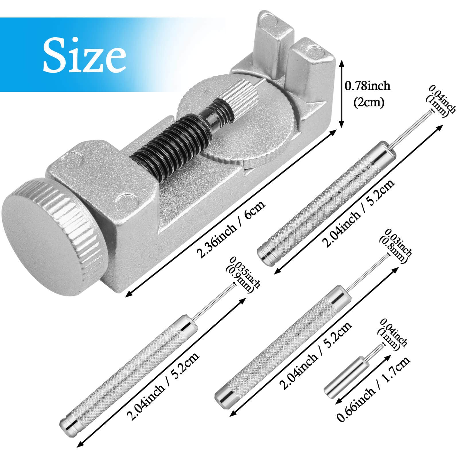 Cridoz Watch Link Removal Tool Kit with 12 Pins & 3 Punches for Watch Band Adjustment & Repair - Perfect for DIY Watch Sizing