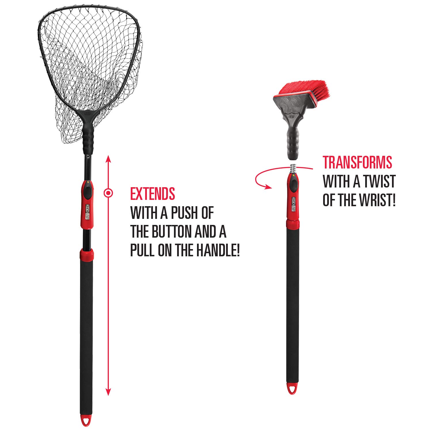 Ego Ultimate Fisherman's Tool Telescoping Handle with Replaceable Head for Saltwater & Freshwater Fishing - Ideal for Casting, Trolling, and Shore Fishing