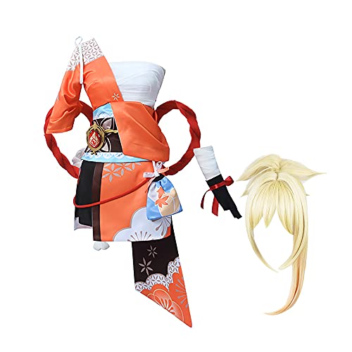 Yoimiya Cosplay Costume Full Set - Genshin Impact Anime Uniform with Wig for Halloween, Conventions & Roleplay | Perfect for Cosplay Events, Anime Parties & Themed Gatherings