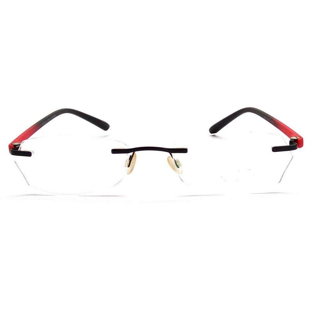 Blue Light Blocking Computer Glasses - Red Rimless Anti Eye Strain Glasses for Gaming & Office Work (Model F003RD) - Reduce Digital Eye Fatigue for Screen Time & Online Meetings