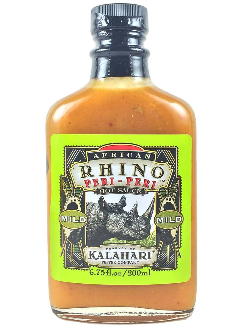 African Rhino Peri-Peri Mild Hot Sauce 6.75 oz - Flavorful & Spicy Chili Pepper Sauce for Grilling, Marinades & African Cuisine