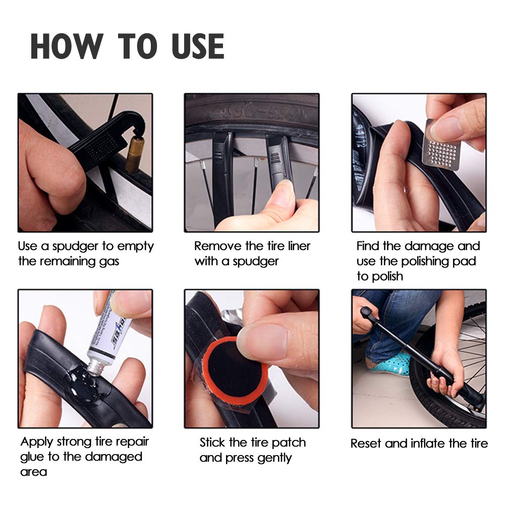 ROARINGWILD 16-in-1 Bike Tire Repair Kit with Screwdriver Bits, Mini Air Pump & Puncture Repair Tools - Essential Cycling Maintenance Set for Road Bikes & Mountain Bikes