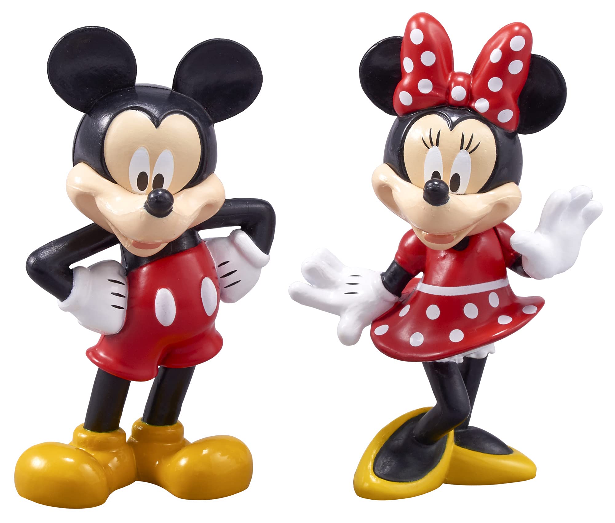 Disney Mickey Mouse & Minnie Mouse Cake Topper Set - 2-Piece Food-Safe Plastic Decorations for Birthday Cakes, Cupcakes & Desserts - Perfect for Disney Themed Parties & Celebrations