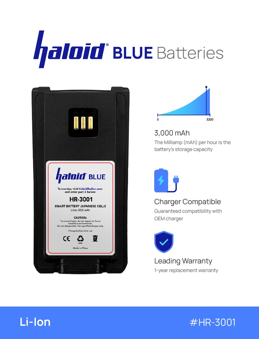 Haloid BLUE HR 3001 Lithium Battery Replacement for PD700 - Long-Lasting Power Supply for Medical Devices & Emergency Equipment