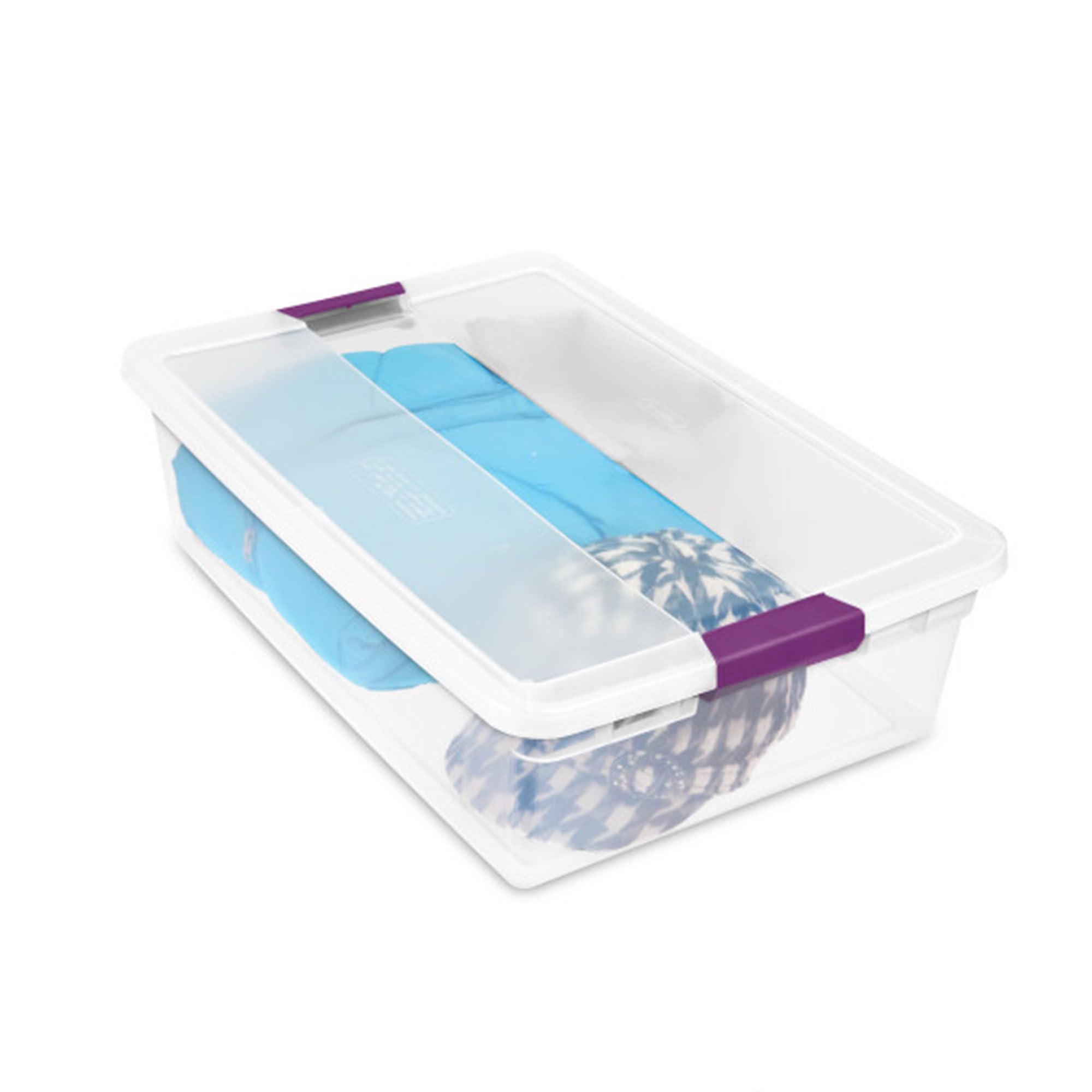 Sterilite 24-Pack ClearView Latch Storage Boxes - 32 Quart Stackable Plastic Bins with Secure Lids for Home Organization - Perfect for Closet, Garage, Toy & Holiday Decor Storage