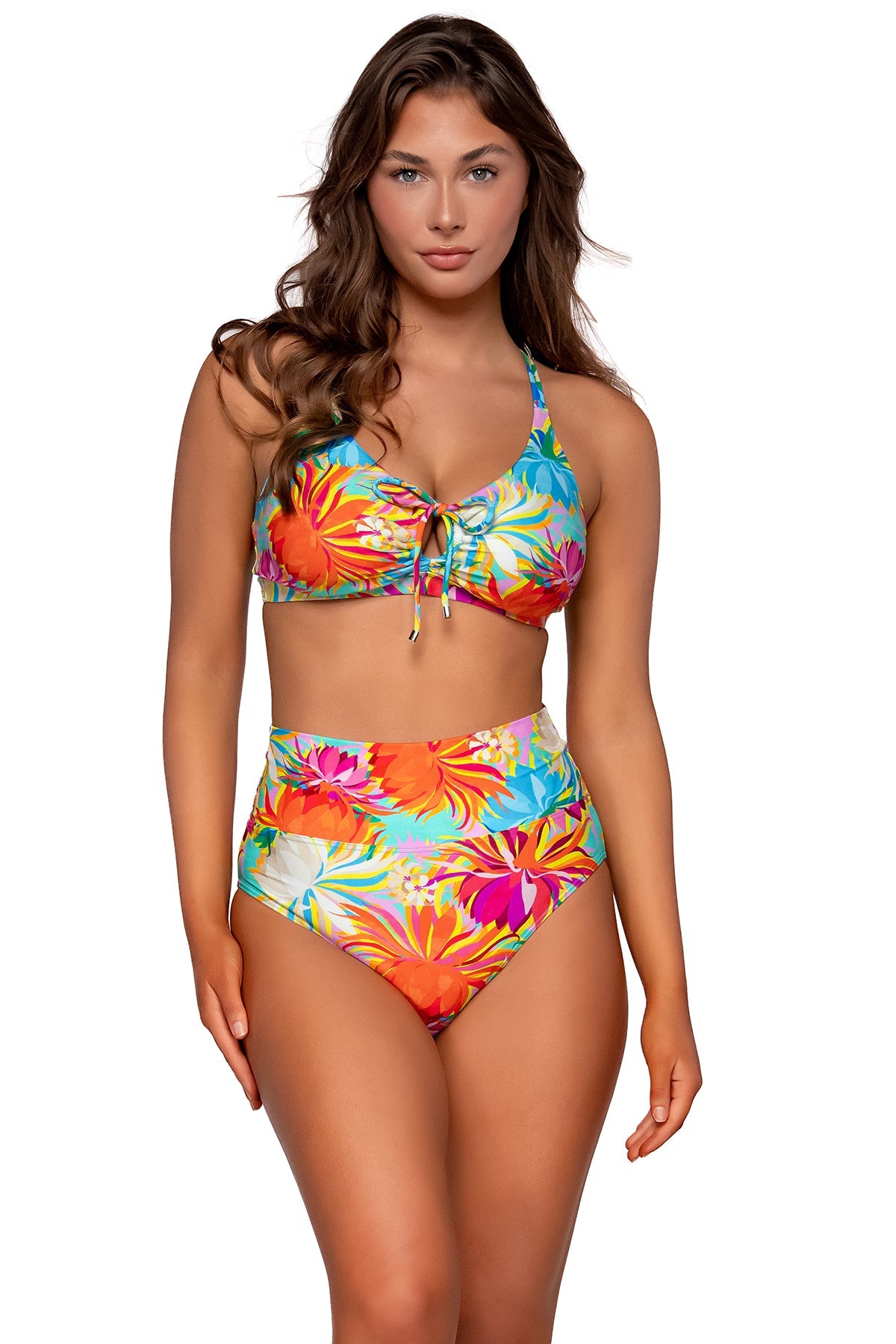 Sunsets Women's High Waist Bikini Bottom - Lotus Hannah Swimwear for Women | Comfortable Beachwear for Swimming, Sunbathing & Vacation