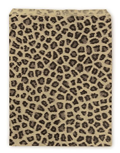 100-Pack Leopard Print Gift Bags 11x8.5 Inches - Premium Party Favor Bags for Birthdays, Weddings & Baby Showers