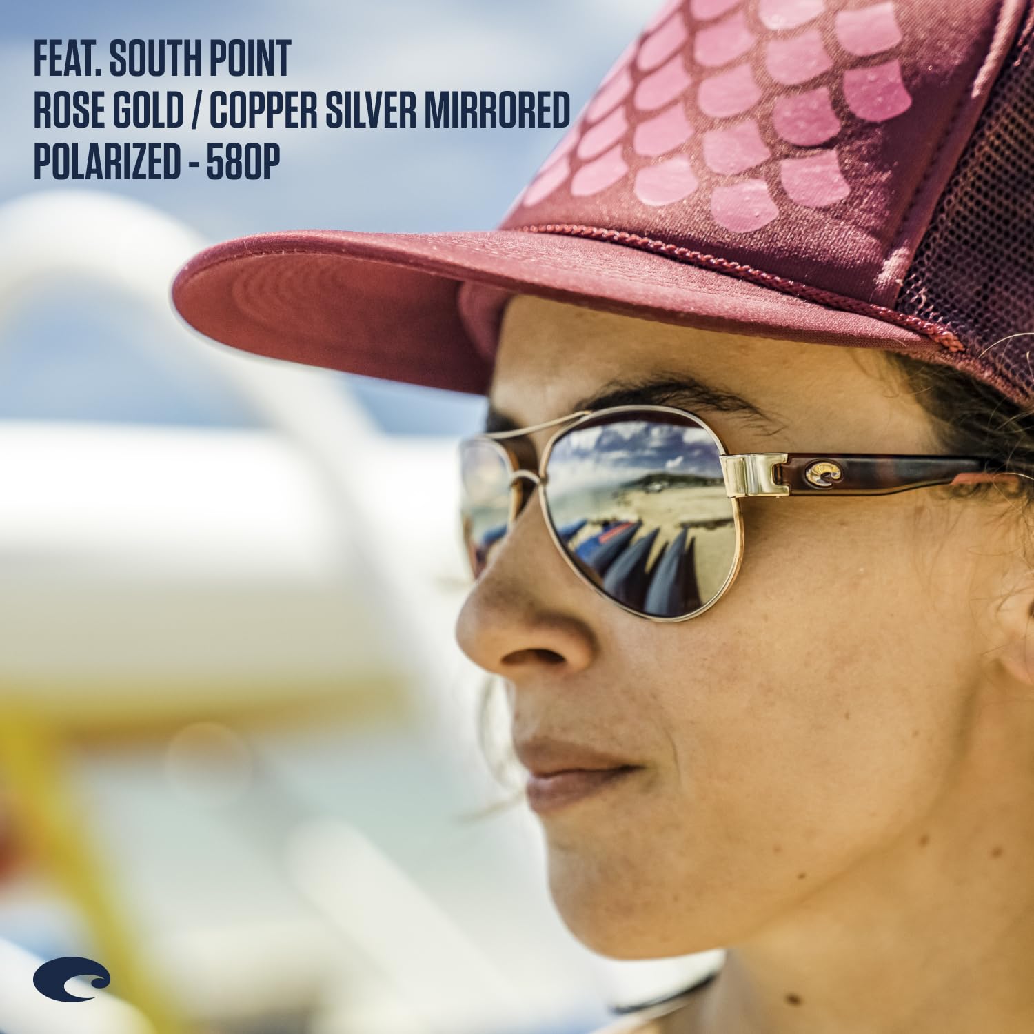 Costa Del Mar Men's South Point Aviator Sunglasses - Polarized UV Protection for Outdoor Sports & Driving | Fishing, Hiking, Beach & Travel Accessories