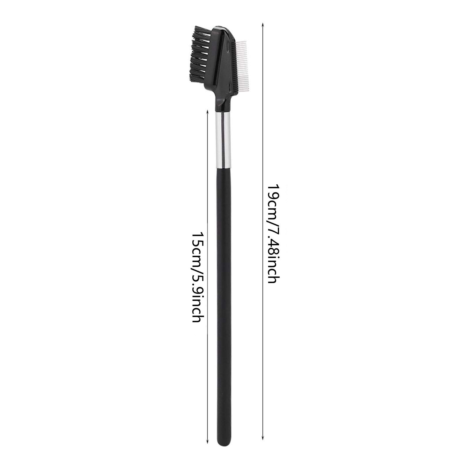 2-in-1 Eyelash Brush and Comb - Stainless Steel Reusable Eyelash Separator Tool, Portable Mascara Applicator & Makeup Brush for Women - Perfect for Lash Extension, False Lashes & Everyday Makeup