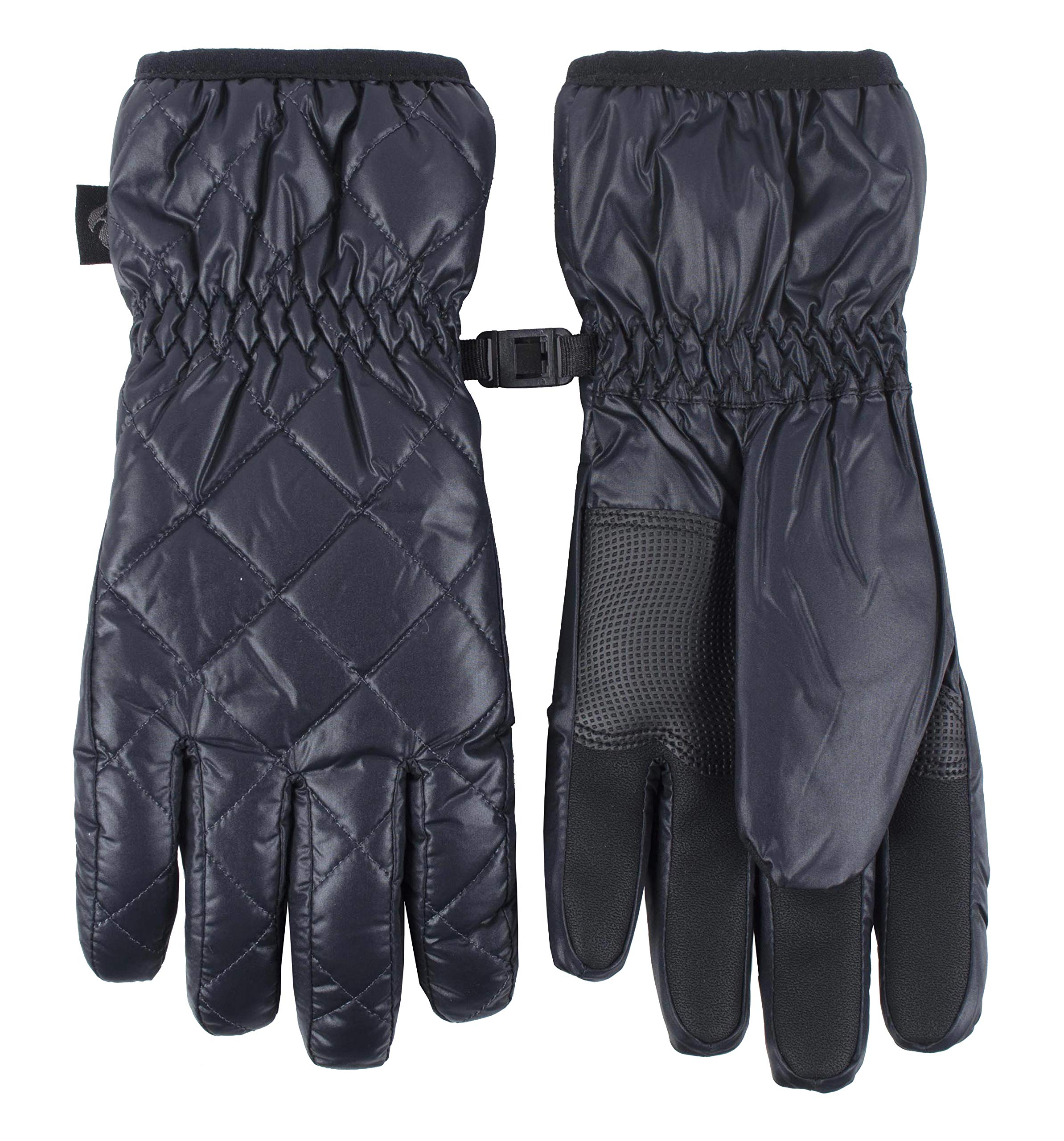 Heat Holders Women's Bryce Quilted Waterproof Windproof Winter Gloves with Elastic Cuffs - Perfect for Skiing, Snowboarding & Cold Weather Activities