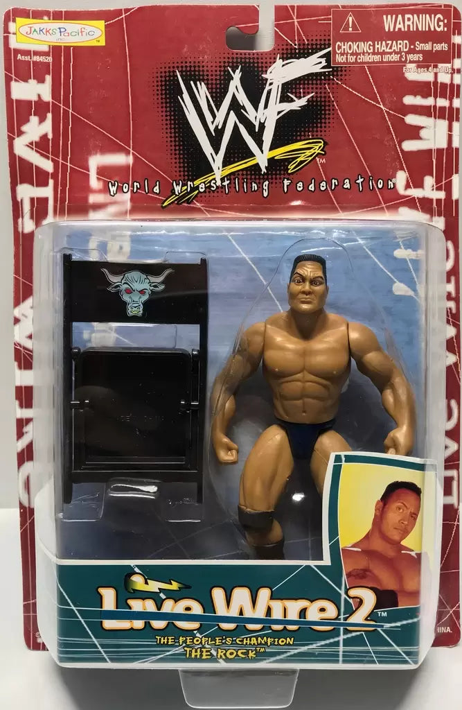 1999 WWF Jakks Pacific Live Wire Series 2 The Rock Action Figure - Exclusive Collectible Wrestling Toy for Fans & Display - Perfect for WWE Memorabilia Collections & Wrestling-Themed Room Decor